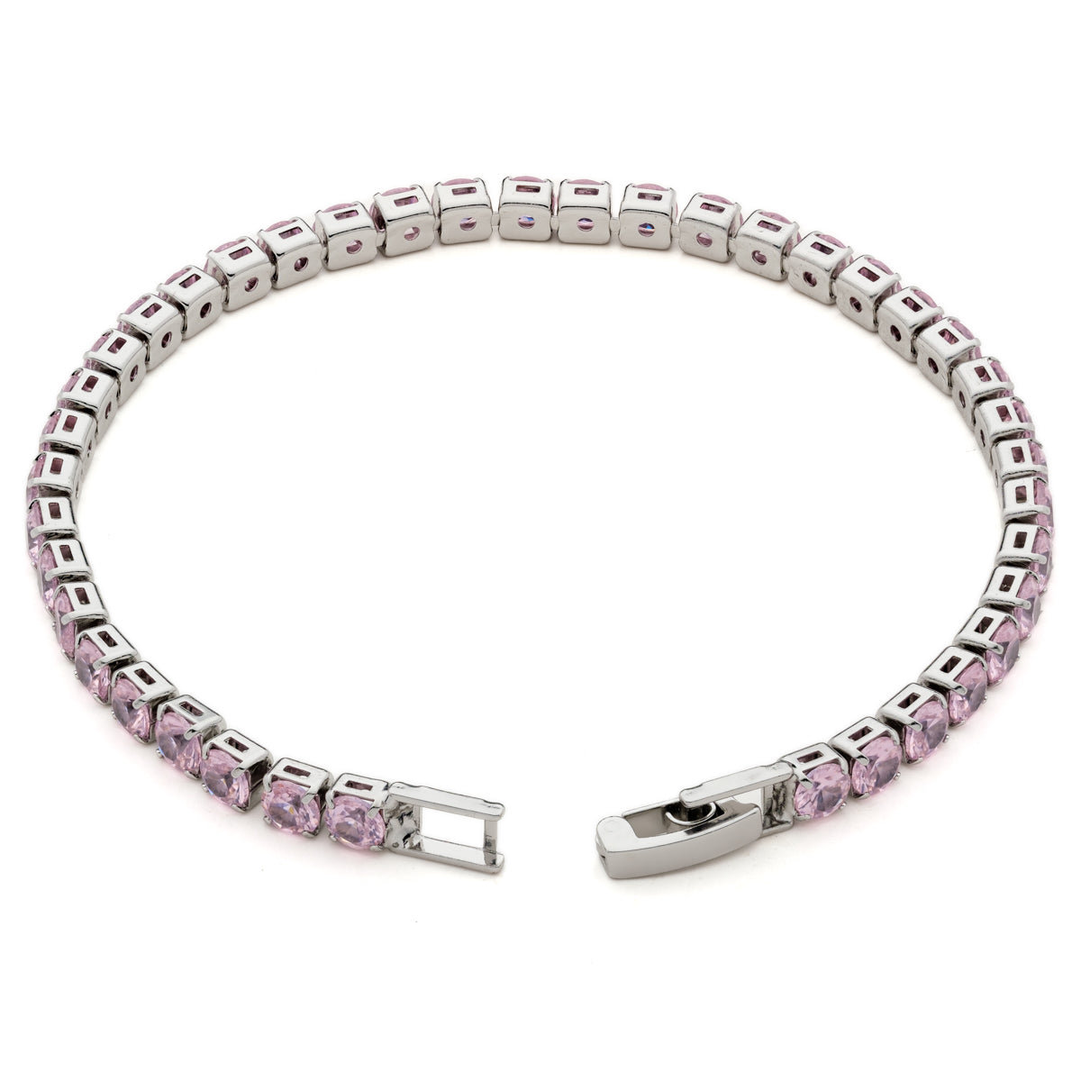 Light Pink Round Zirconia Tennis Bracelet - Simply Whispers