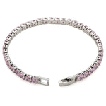 Light Pink Round Zirconia Tennis Bracelet - Simply Whispers