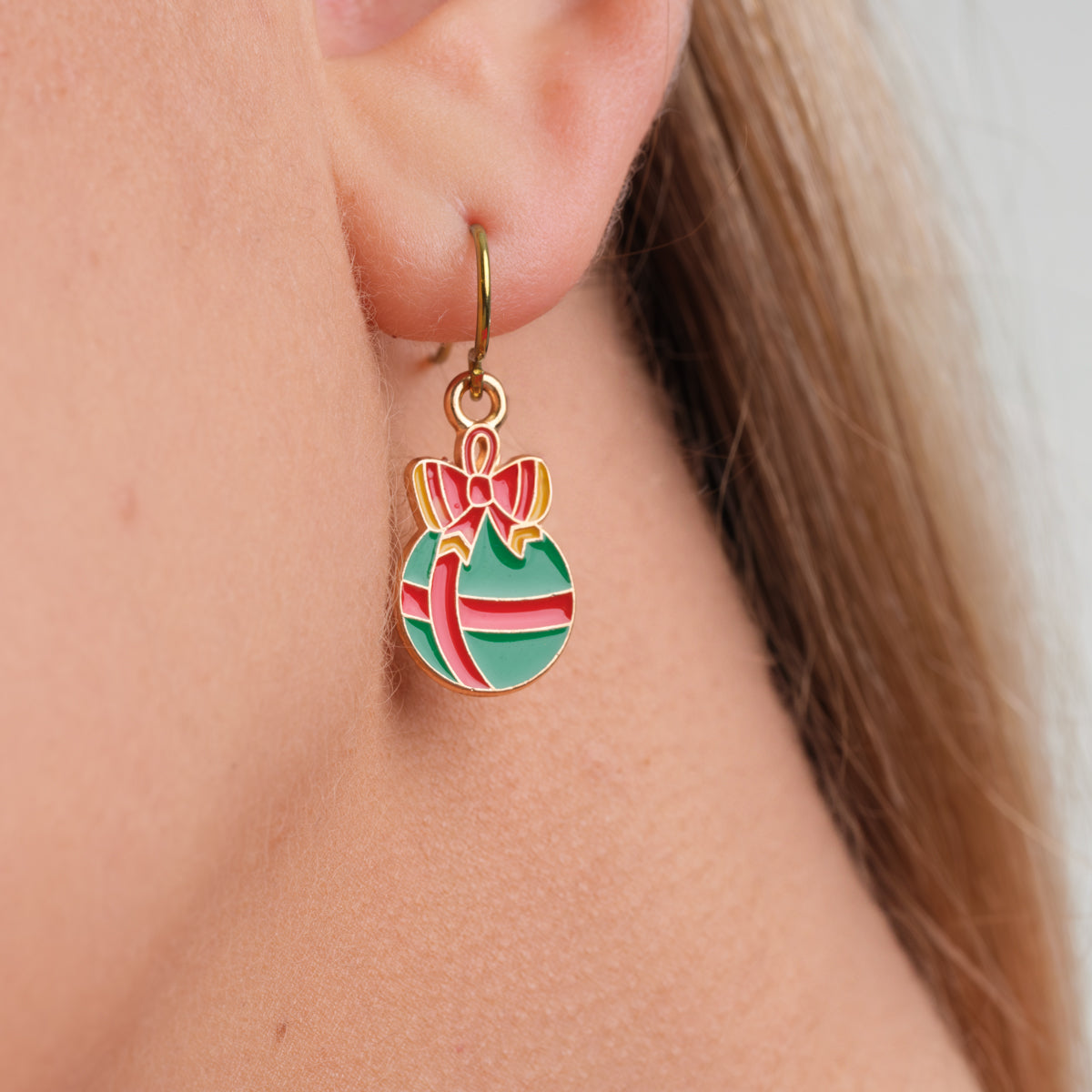 Christmas Ball Niobium French Hook Earrings - Simply Whispers