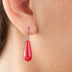 Red Lantern Niobium French Hook Earrings - Simply Whispers