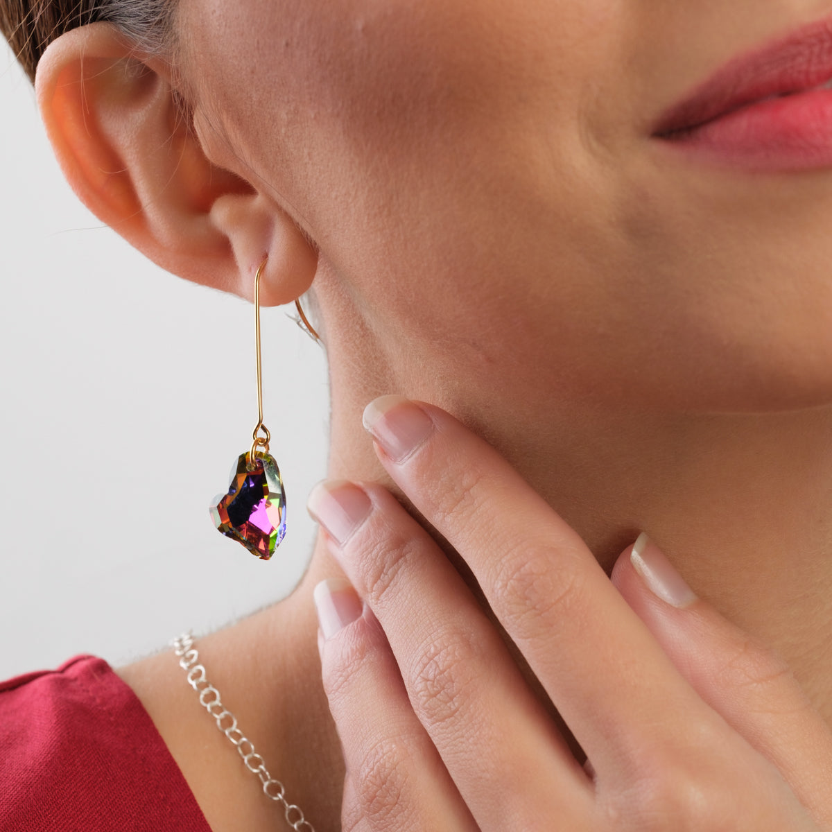 Gold Heart French hook Earrings - Simply Whispers