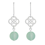 Silver Celtic Knot Green Jade French Hook Earrings - Simply Whispers
