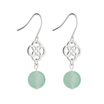 Silver Celtic Knot Green Jade French Hook Earrings - Simply Whispers