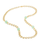 Green Jade Gold Curb Chain Necklace - Simply Whispers
