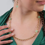Green Jade Gold Curb Chain Necklace - Simply Whispers