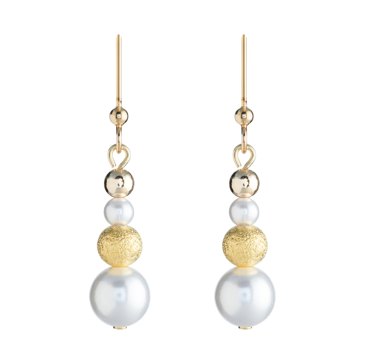 Gold and Pearls French Hook Earrings - Simply Whispers