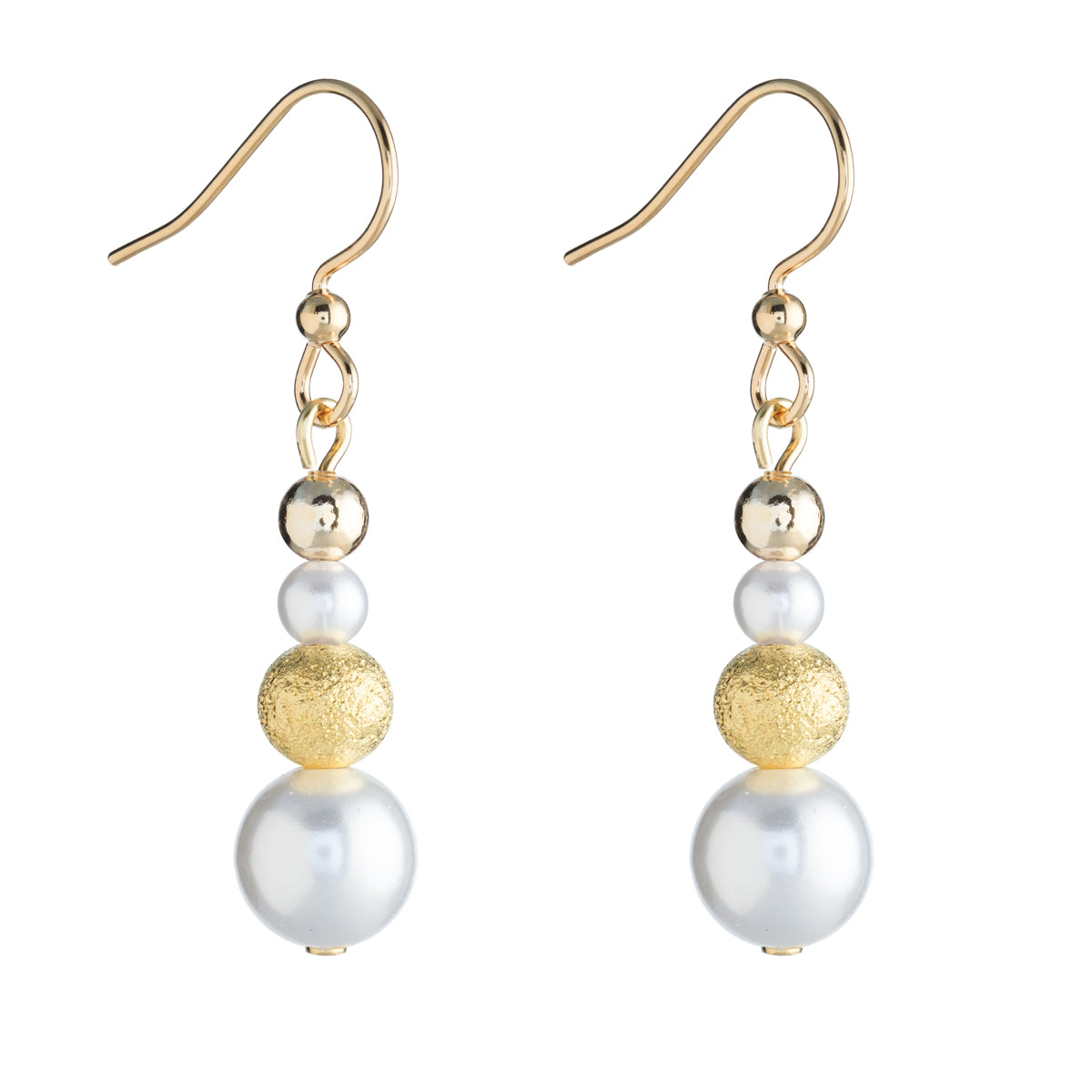 Gold and Pearls French Hook Earrings - Simply Whispers