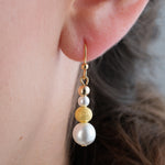 Gold and Pearls French Hook Earrings - Simply Whispers