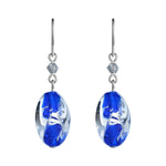 Blue and Silver Crystal Niobium French Hook Earrings - Simply Whispers