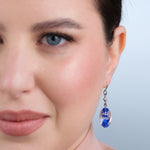 Blue and Silver Crystal Niobium French Hook Earrings - Simply Whispers