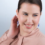 Blue and Silver Crystal Niobium French Hook Earrings - Simply Whispers