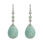 Amazonite Drop Titanium French Hook Earrings - Simply Whispers