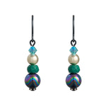 Multicolor Beads Black Niobium French Hook Earrings - Simply Whispers