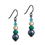 Multicolor Beads Black Niobium French Hook Earrings - Simply Whispers