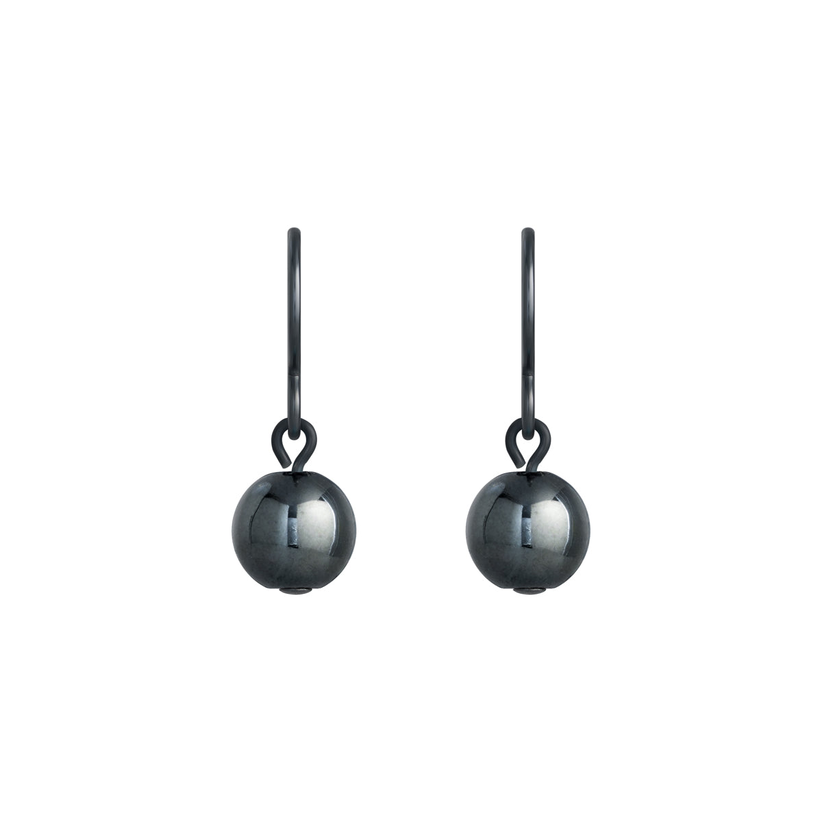 Hematite Bead Black Niobium French hook Earrings - Simply Whispers