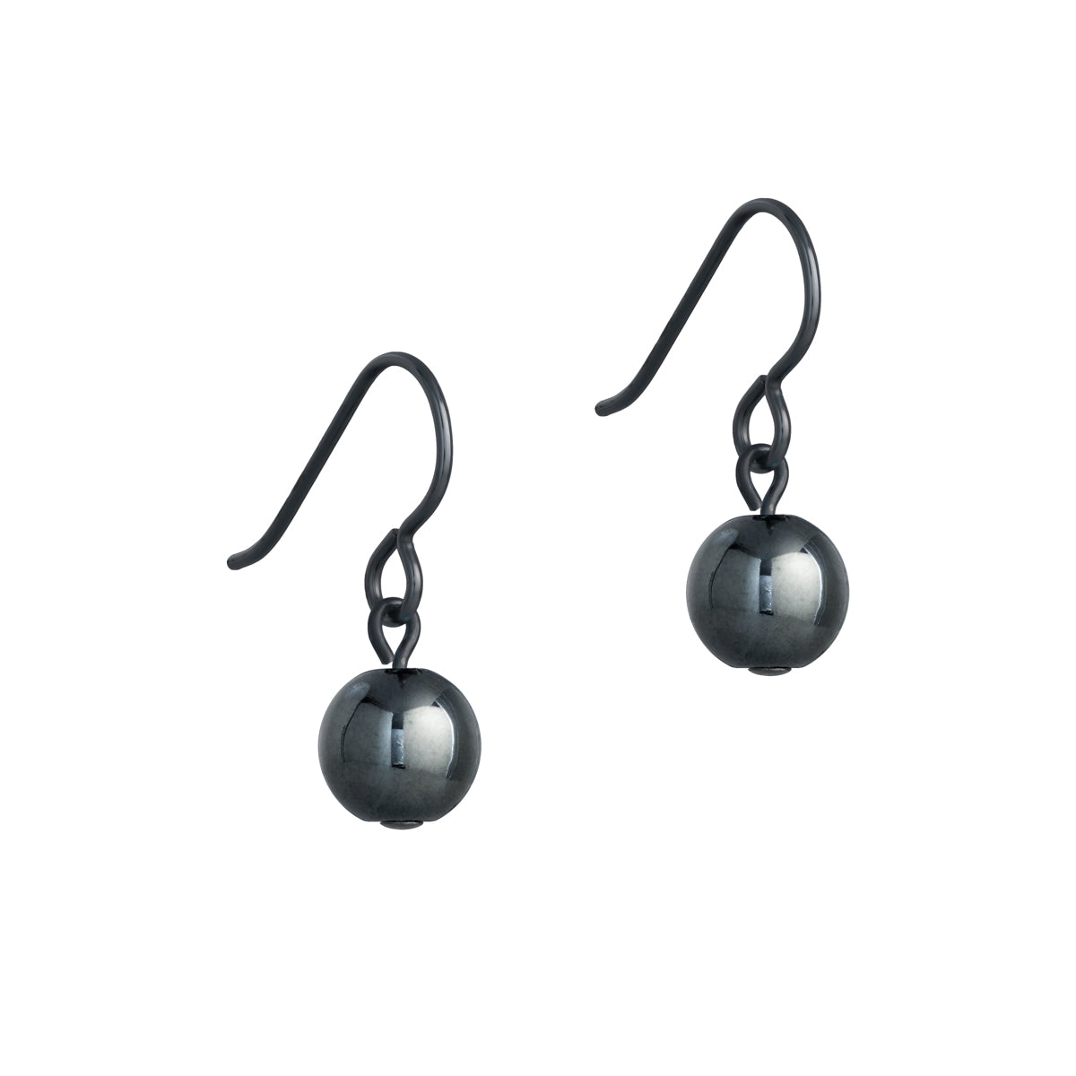 Hematite Bead Black Niobium French hook Earrings - Simply Whispers