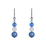 White and Blue Shadows Black Niobium French Hook Earrings - Simply Whispers