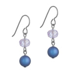 Blue and Lavender Black Niobium French Hook Earrings - Simply Whispers
