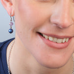 Blue and Lavender Black Niobium French Hook Earrings - Simply Whispers