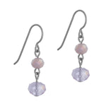 Lavender Bead Black Niobium French Hook Earrings - Simply Whispers