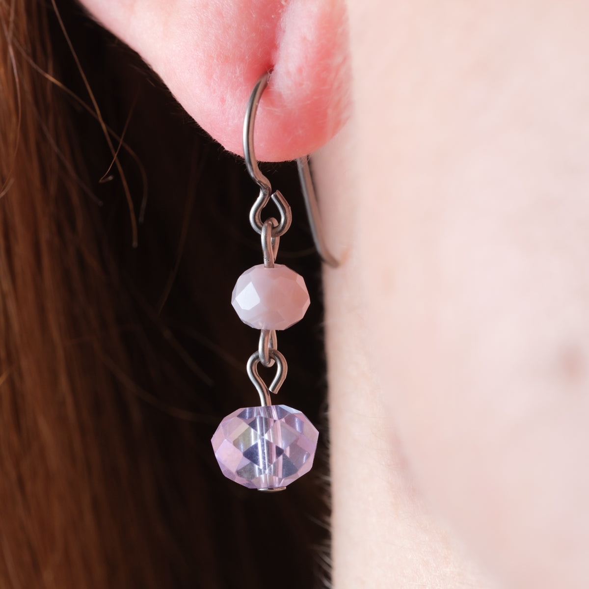 Lavender Black Niobium French Hook Earrings - Simply Whispers