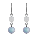 White And Iridiscent Lavender Bead Niobium French Hook Earrings - Simply Whispers