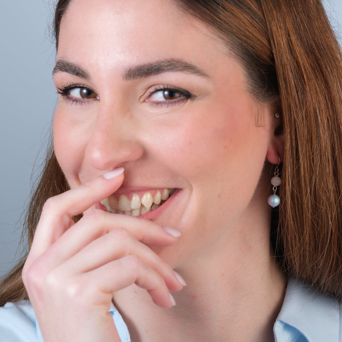 White And Iridiscent Lavender Bead French Hook Earrings - Simply Whispers