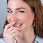 White And Iridiscent Lavender Bead French Hook Earrings - Simply Whispers