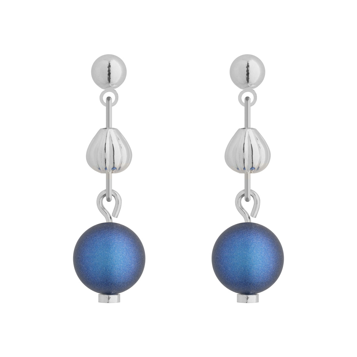 Iridiscent Blue Silver Drop Earrings - Simply Whispers
