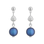 Iridiscent Blue Silver Drop Earrings - Simply Whispers