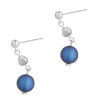 Iridiscent Blue Silver Drop Earrings - Simply Whispers
