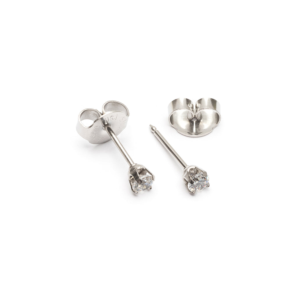 Ear Piercing 3 mm Zirconia Stainless Steel Self Piercer - Simply Whispers