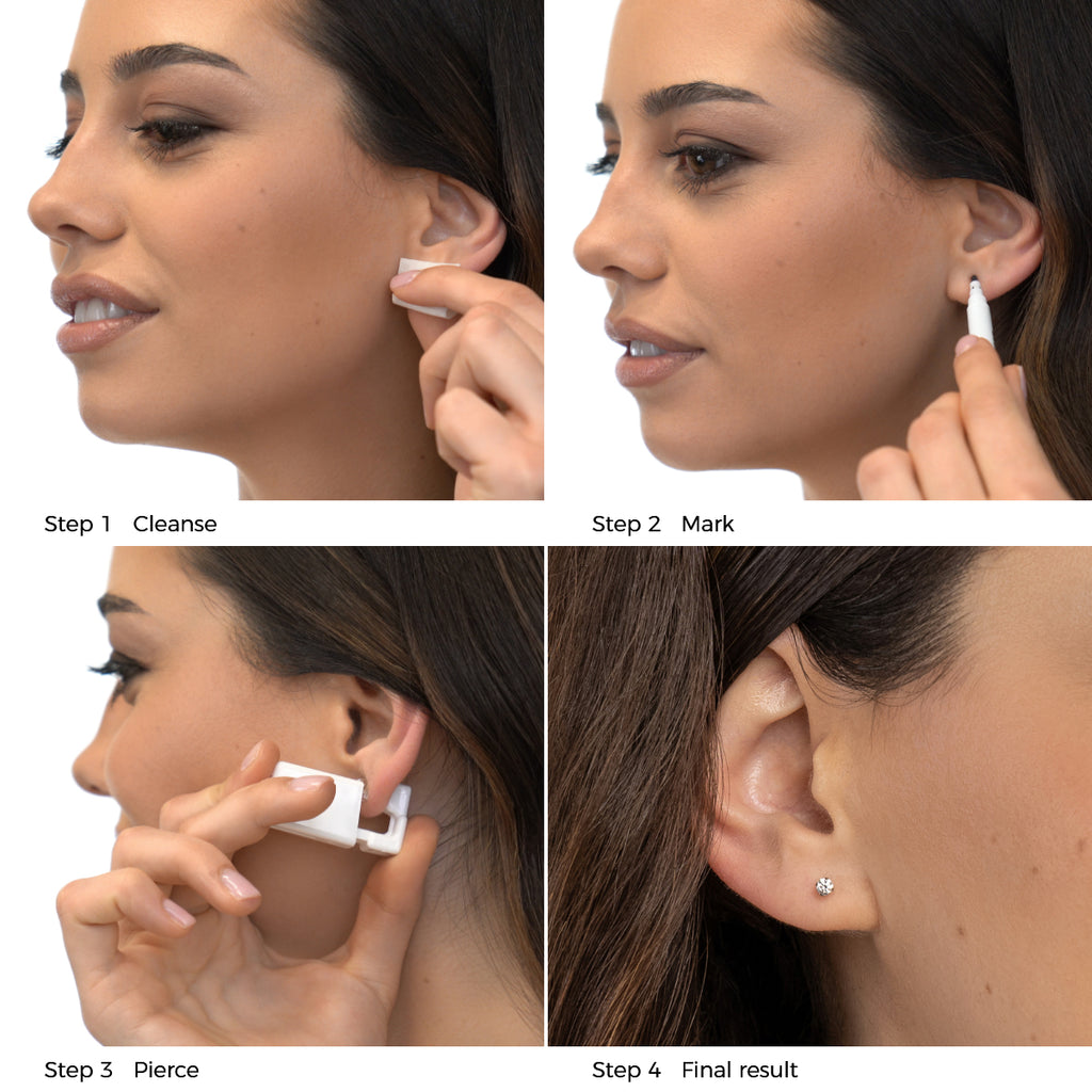 Ear Piercing 3 mm Zirconia Stainless Steel Self Piercer - Simply Whispers
