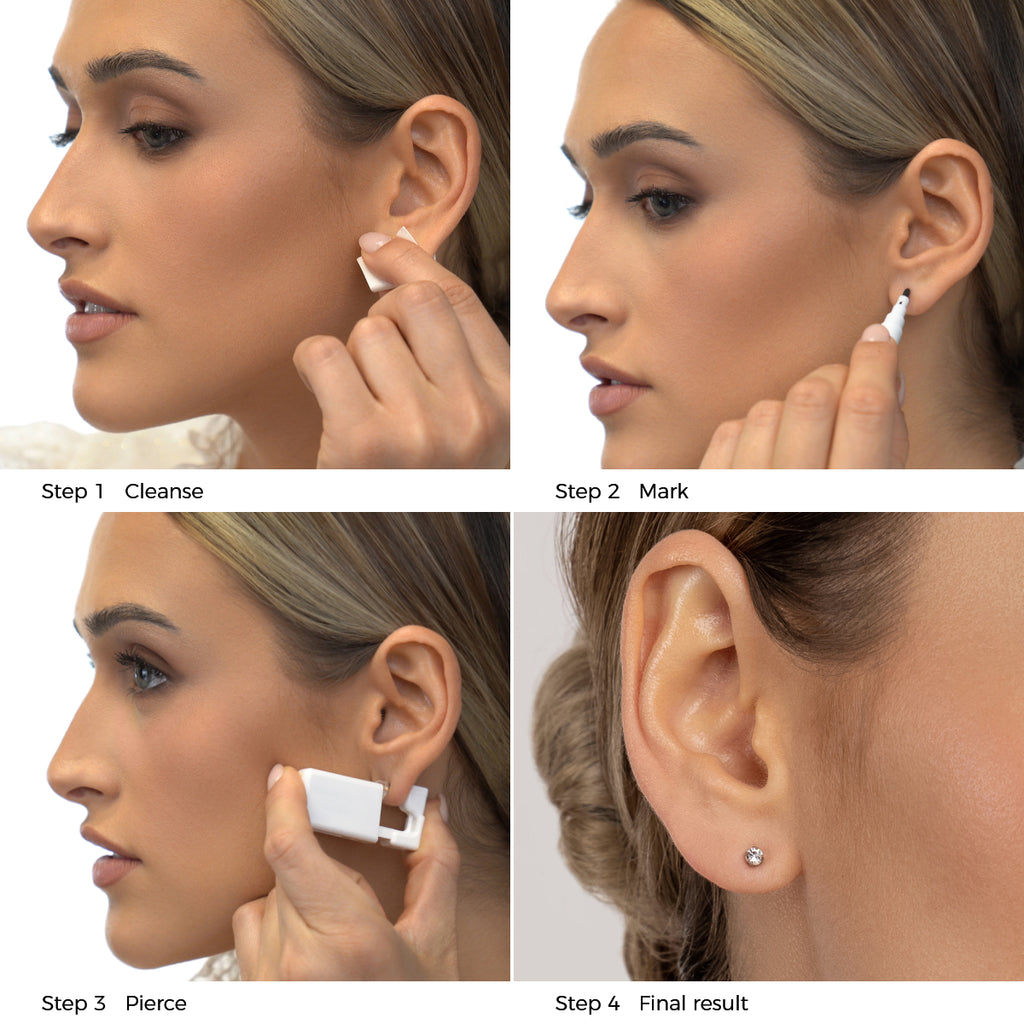 Ear Piercing 3 mm Crystal Stainless Steel Self Piercer - Simply Whispers