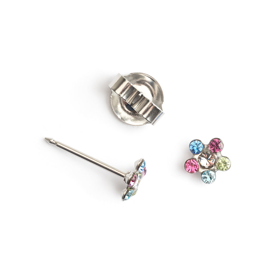 Ear Piercing Rainbow Daisy Stainless Steel Self Piercer - Simply Whispers