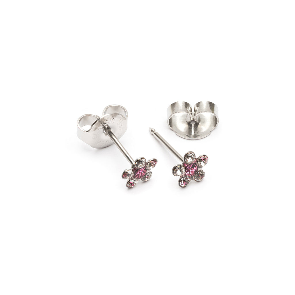 Ear Piercing Rose Daisy Crystal Stainless Steel  Self Piercer - Simply Whispers