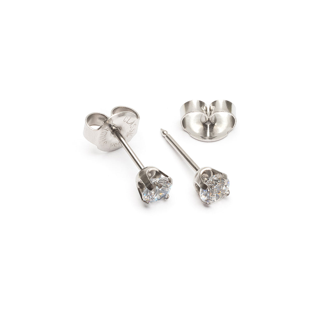 Ear Piercing 4 mm Zirconia Stainless Steel Self Piercer - Simply Whispers