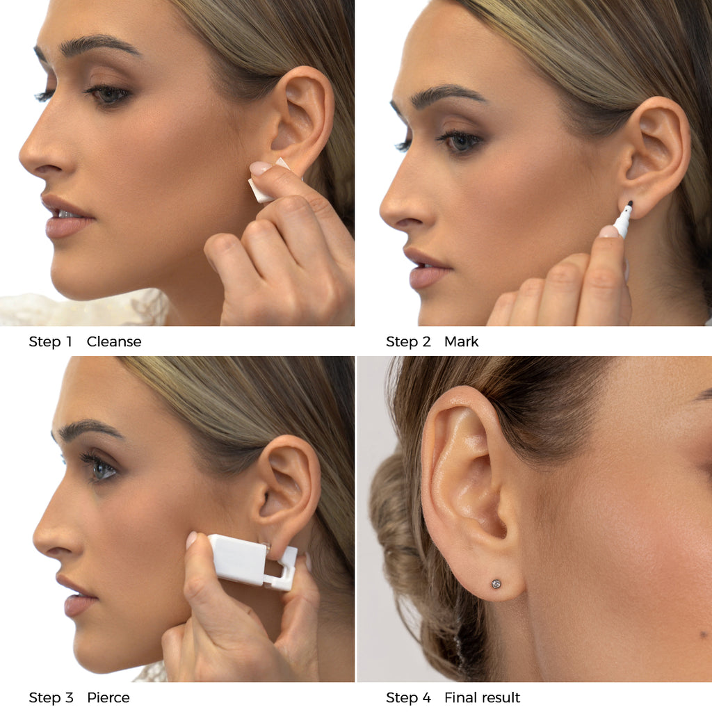 Ear Piercing 2 mm Bezel Crystal Stainless Steel Self Piercer - Simply Whispers