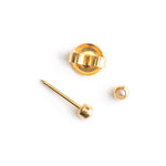 Ear Piercing 2 mm Bezel Pearl Baby Post Gold Plated Self Piercer - Simply Whispers