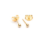 Ear Piercing 2 mm Bezel Pearl Baby Post Gold Plated Self Piercer - Simply Whispers