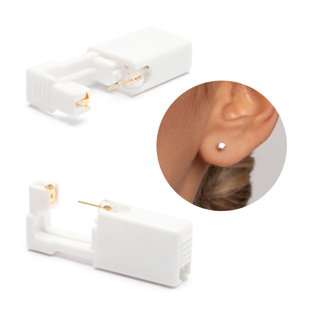 Ear Piercing 3 mm Zirconia 14K Gold Self Piercer - Simply Whispers