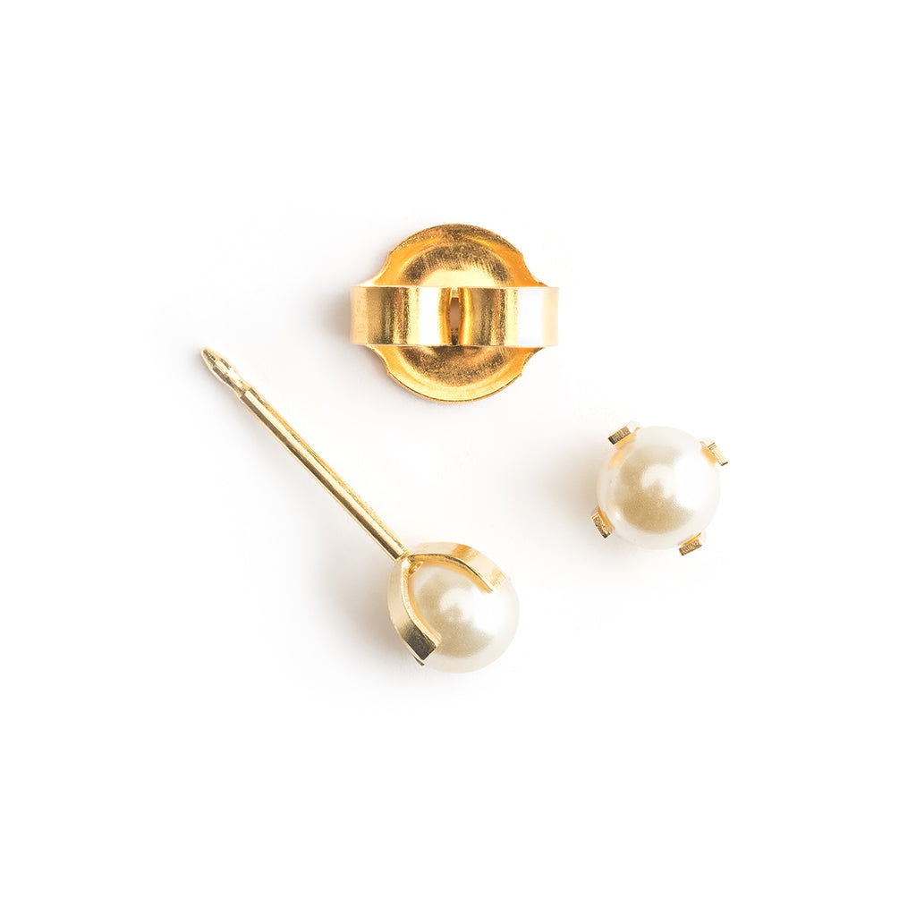 Ear Piercing 4 mm pearl 14K Gold Self Piercer - Simply Whispers