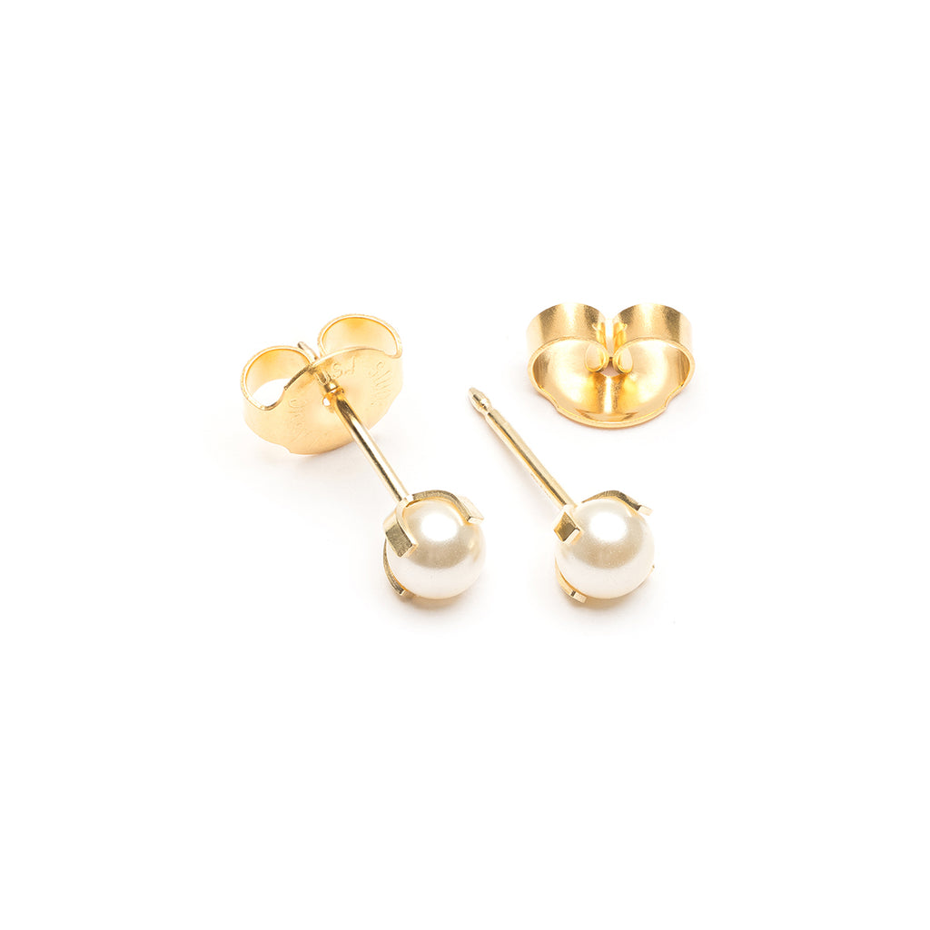 Ear Piercing 4 mm pearl 14K Gold Self Piercer - Simply Whispers