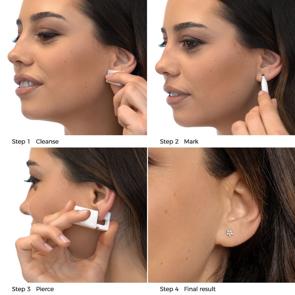 Ear Piercing Daisy Crystal 14K Gold Self Piercer - Simply Whispers