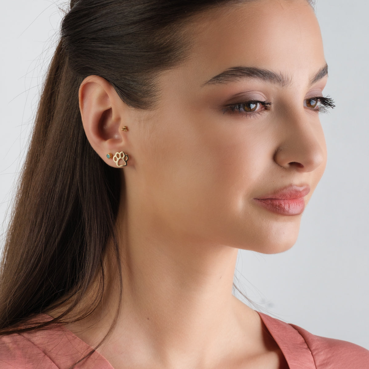 Gold Paw Stud Earrings - Simply Whispers