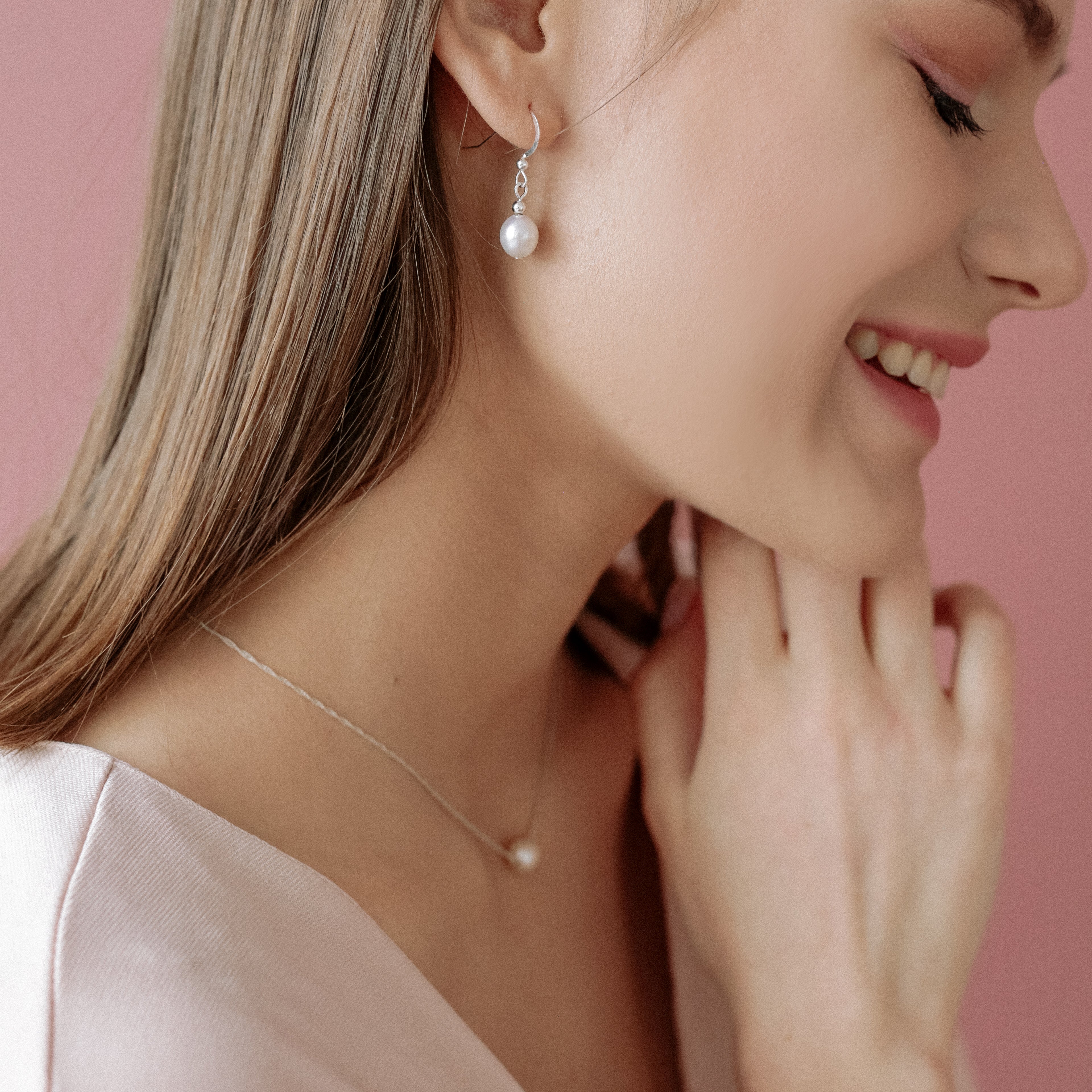 Sterling Silver French Hook Earrings With Freshwater Pearls - Simply Whispers