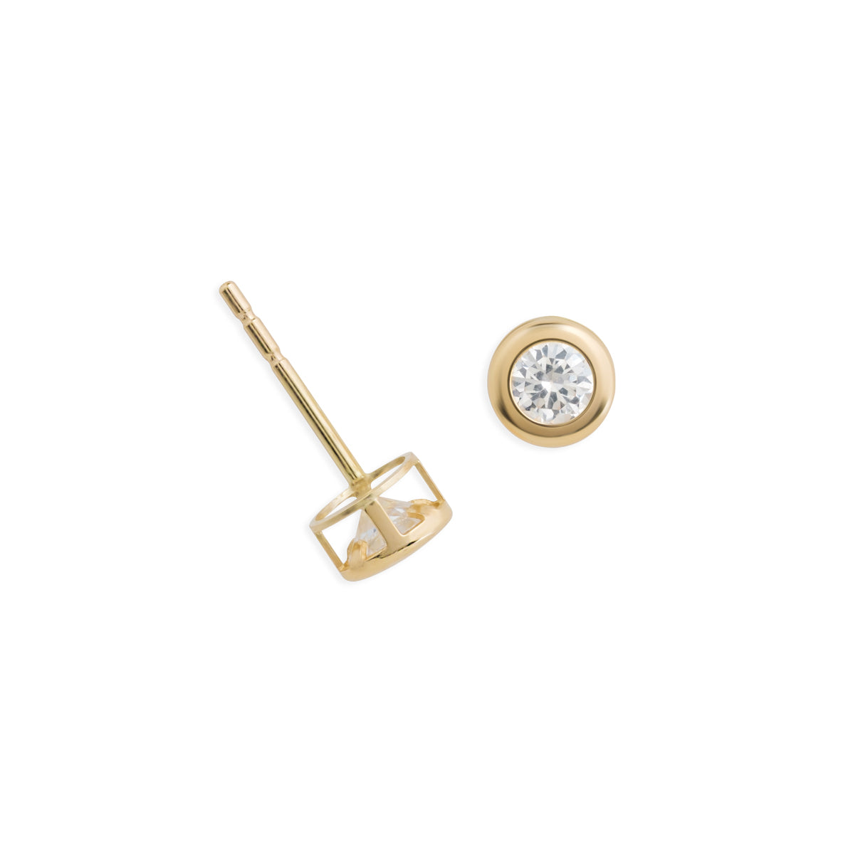 Gold Filled 4mm Bezel Stud Earrings - Simply Whispers