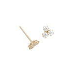 Gold Filled Zirconia Cluster Stud Earrings - Simply Whispers