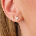 Gold Filled Zirconia Cluster Stud Earrings - Simply Whispers