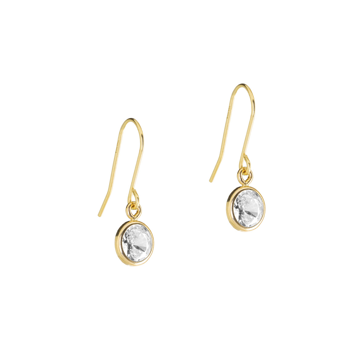 Gold Filled Round Zirconia French Hook Earrings - Simply Whispers